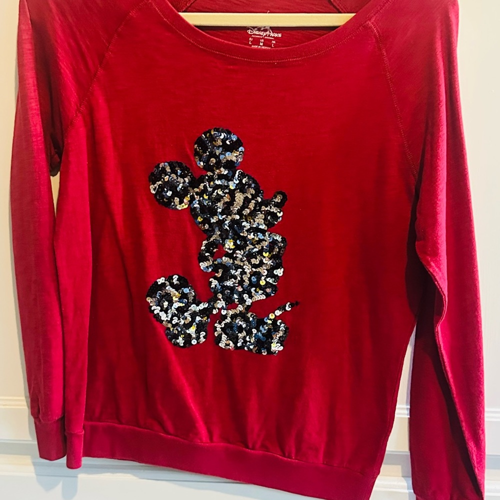 Disney Red Sequin Mickey Mouse Top
